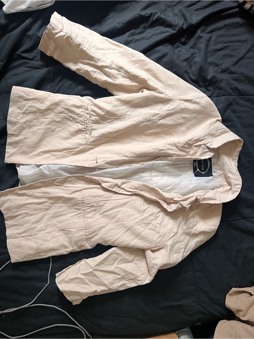 Love Tree Light Cream Single-Button Blazer - Picture 2 of 8